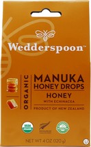 Wedderspoon Organic Manuka Honey Drops, Honey &amp; Echinacea, 20 Count (Pack of 1)  - £18.37 GBP