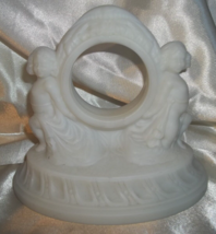 Antique White Opaque Molded Glass Clock Case with Cherubs - £15.76 GBP