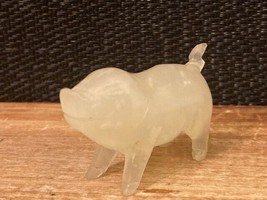 Cute Carved Jade Pig Figurine 2.25&quot; - $6.35