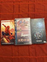 Supergirl, Spider-Man, Teenage Mutant Ninja Turtles VHS Lot Family Entertainment - £15.76 GBP