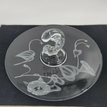 Fostoria Glass Century Serving Tray Morning Glory Sand Carving  Center H... - £17.04 GBP