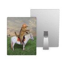 The Cat Cowboy on a Horse Metal Photo Prints - Cat in the Hat Photo Prints - Pri - £19.68 GBP