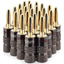 FosPower Banana Plugs 12 Pairs / 24 pcs, Closed Screw 24K Gold Plated Banana Spe - £40.60 GBP