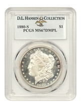 1880-S $1 PCGS MS67 DMPL ex: D.L. Hansen - £9,503.48 GBP