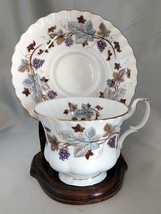 Royal Albert Bone China Lorraine Grape Leaf Tea Cup &amp; Saucer Set (England) - £15.02 GBP