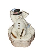 Lenox WINTER WONDERLAND Christmas Snowman Music Box Fine Porcelain Trink... - £15.72 GBP