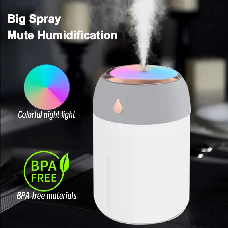 Air Humidifier Portable Mini USB Aroma Diffuser With Cool LED Light Mist For - £10.80 GBP+