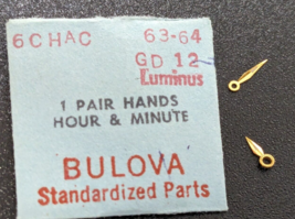 NOS Genuine Bulova 6CHAC GD12 Luminus HR/MIN Watch Hands Set/Pair #63-64 - £15.07 GBP