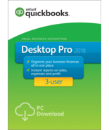 3 user QuickBooks Desktop Pro V2016-2018 for PC - One Time Payment [E-DELIVERY] - $39.00 - $59.00
