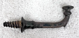 Vintage Rustic Black Painted Metal Screw Pipe Tamper Shape Hook 3 1/8" Long - $12.38