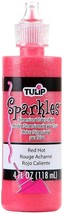 Tulip Dimensional Fabric Paint 4oz Sparkles  Red Hot - £12.20 GBP