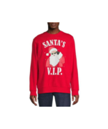 Holiday Time Men&#39;s Santa VIP Crewneck Fleece Sweatshirt, Red Size XL (46... - $33.16 CAD