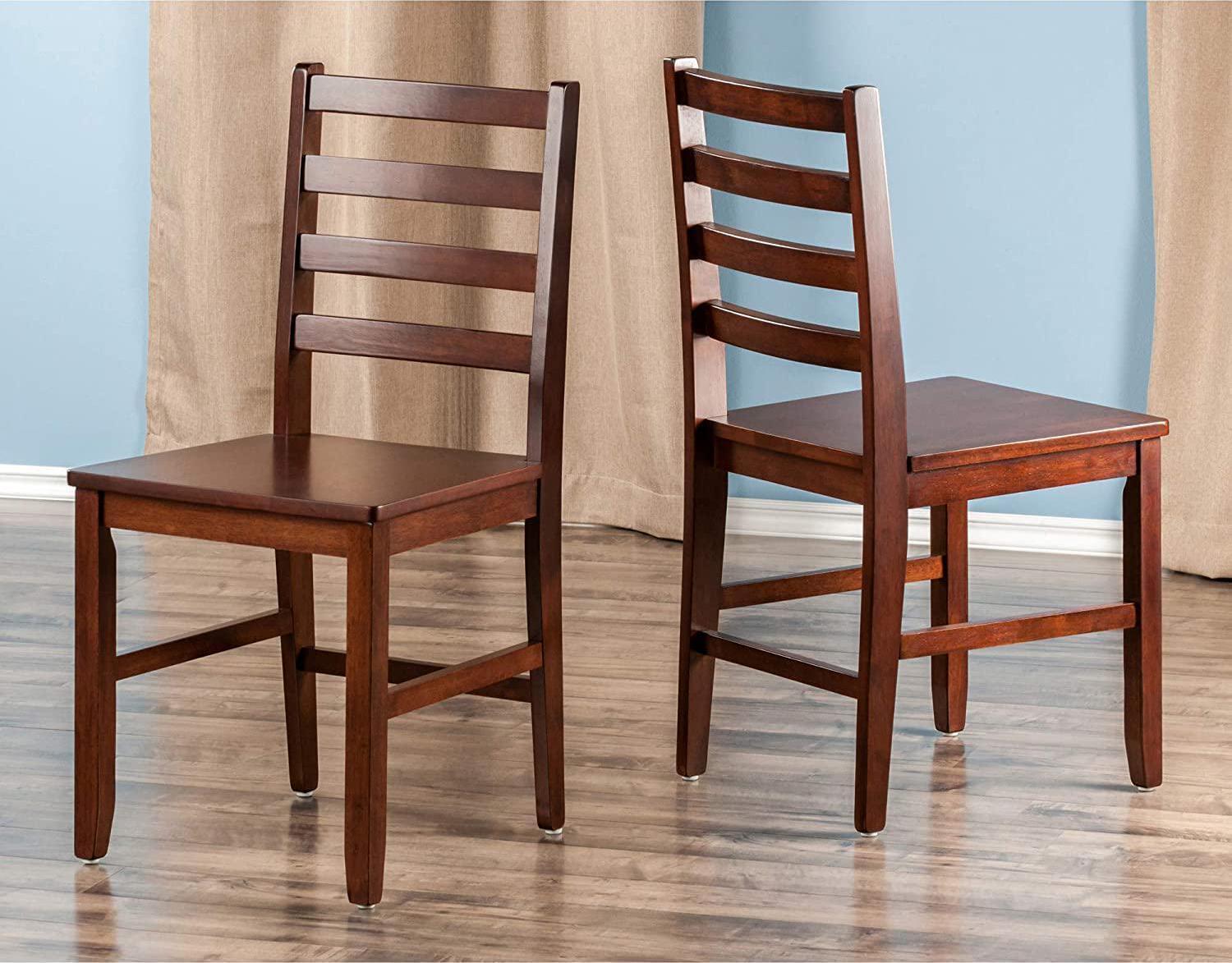 Primary image for Dining Room Chairs Set 2-Piece Seating Wood Antique Walnut Accent Chair Kitchen
