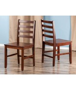 Dining Room Chairs Set 2-Piece Seating Wood Antique Walnut Accent Chair ... - £135.09 GBP