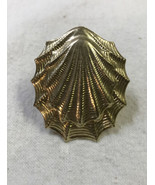 Vintage Signed Jeri - Lou Gold Tone Clam Shell Scarf Clip 2 Inches - £14.27 GBP