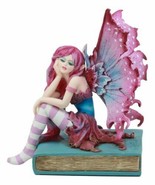 Amy Brown Missing You Magenta Book Fairy Garden Figurine Fantasy Faery S... - $48.99