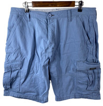 Wrangler Cargo Shorts 36 Blue Cotton Stretch Mens Pockets Blue Gray - £29.24 GBP