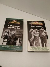 The Three Stooges~ 2 Vhs Video Tapes, A Plumbing We Will Go, Curly Classics - $5.93