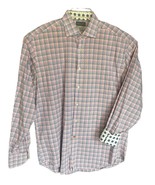 Thomas Dean Men’s Size L Pink Blue  Plaid Long Sleeve Button Front Flip ... - $16.95 CAD