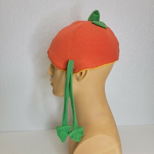 Vintage 1990 Hallmark Kids Halloween Pumpkin Beanie Hat. Rare. Chin Strap. Item image 3
