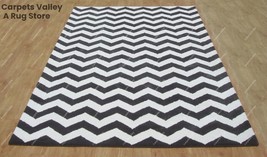 Chevron Magic Charcoal Hand-Tufted Wool Handmade Area Rug Carpet for Home Living - £129.93 GBP+