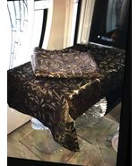 60x84 AUTUMN FALL BROWN GOLD TABLECLOTH NWOT PACKAGE - $275.45 MXN