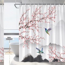 Cherry Blossom Hummingbird Shower Curtain 70x70 in - $46.52