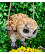 Lifelike Brown Barn Owl Baby Owlet On Branch Swing Hanger Wall Decor Fig... - €25,92 EUR