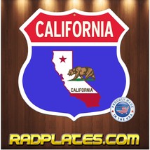 California outline Highway Roadway Interstate Aluminum Shield Metal Sig Gift 12&quot; - £15.49 GBP