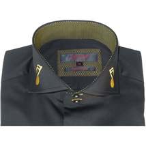 Mens AXXESS Musician Singer Dress Shirt Turkey Musical Notes 322-13 Black Gold image 7