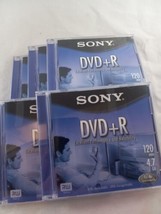 Sony DVD+R Recordable Disc 4.7GB 120min Lot of 5 - £17.40 GBP