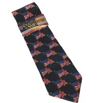 American Traditions American Flag Patriotic Old Glory Novelty Silk Necktie - £20.52 GBP