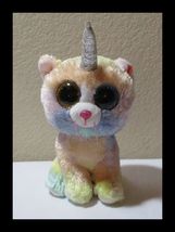 Ty Beanie Boos Heather The Unicat One Blue &amp; One Gold Big Glitter Eyes N... - $7.91
