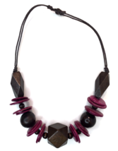 Paparazzi Pacific Paradise Necklace Chunky Wood Statement  20&quot; - $7.00