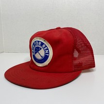 Rain For Rent Red Vintage Trucker Hat Cap Park PS1258 Mesh Snapback - $12.08