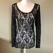 Maurices Sheer Lace Blouse Womens M Used Black Gray - £14.14 GBP