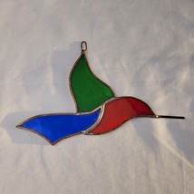 Red Green Blue Hummingbird Stained Glass Suncatcher Ornament Handcrafted - £5.37 GBP