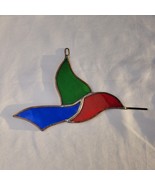 Red Green Blue Hummingbird Stained Glass Suncatcher Ornament Handcrafted - £5.29 GBP