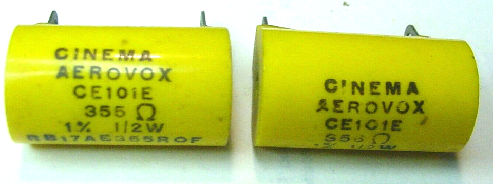 2 NOS Cinema Aerovox  CE101E 355 Ohm 1% 1/2W Wire Wound Meter Precision ... - $2.03