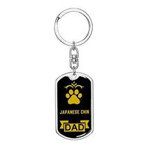 Dog Dad Gift Japanese Chin Swivel Keychain Stainless Steel or 18k Gold - £32.50 GBP