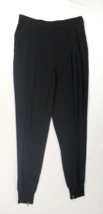 Eileen Fisher Black Silk Georgette Crepe Jogger Pant Ankle Zips Wms X Sm... - £88.53 GBP