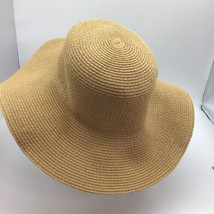 Packable Paper Straw Hat Wide Brim Summer Sun Shade Hat One Size - £14.93 GBP