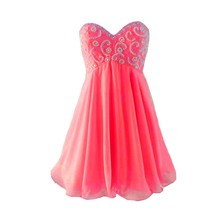 Kivary Chiffon Sweetheart Empire Pearls Beaded Short Prom Homecoming Dresses Wat - £93.02 GBP