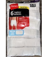 Hanes ~ 6-Pair Men&#39;s Boxers Cotton Blend White No Gap Fly Breathable ~ 3XL - $40.32 CAD