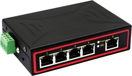 Industrial 5 Port Ethernet Switch DIN Rail 10 100M Network Switch Support IEEE80 - £67.93 GBP