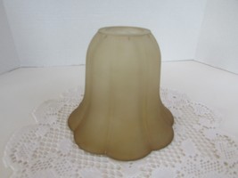 Glass Lamp Shade for Light Fixture Tulip Bell Frosted Amber  1-5/8&quot; Fitter - £11.80 GBP