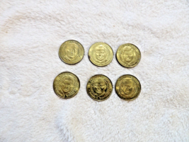Vintage 2000 SUNOCO Presidential Coin Series Set of 6 Brass Coins. - $10.84