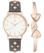 I.N.C. Women&#39;s Rose Gold Embossed Faux Leather Strap Studs 38mm Watch + ... - £27.54 GBP