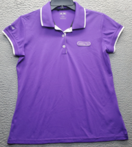 Adidas Polo Shirt Womens M Purple Golf Performance Patch Logo Side Slit ... - $21.44