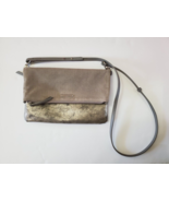 Stella &amp; Dot Metallic Gray Crossbody Bag Zipper Closure - £15.73 GBP